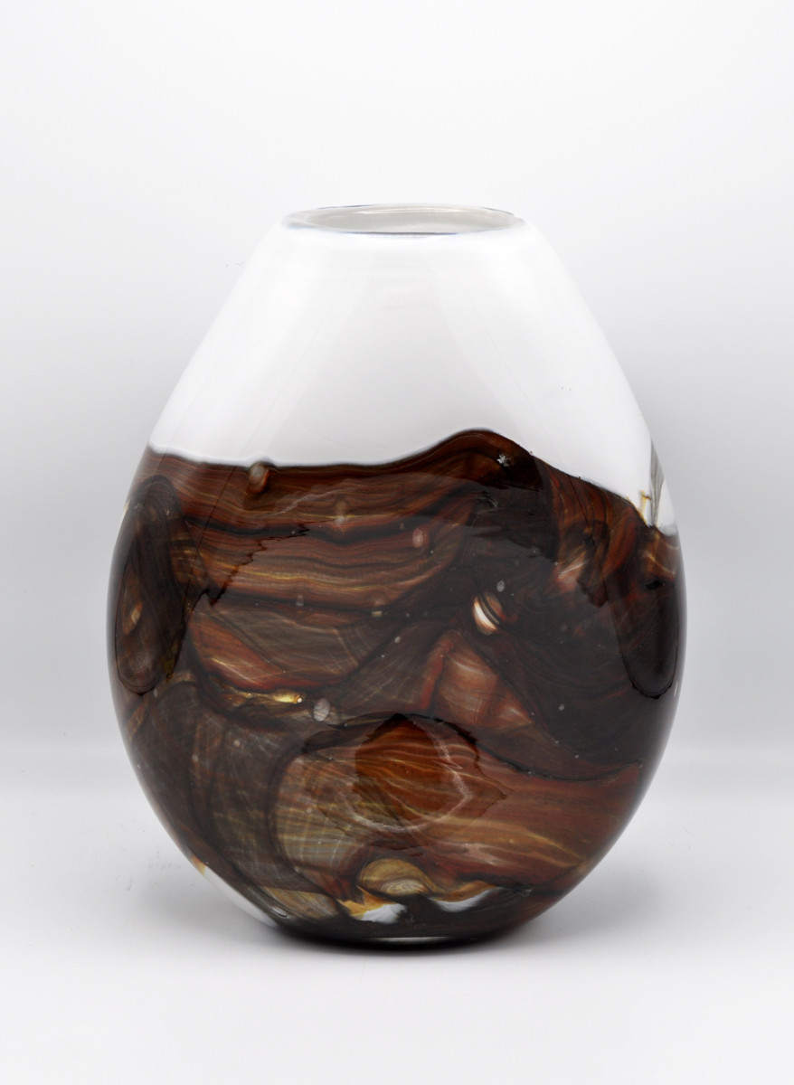 Loranto + Earth, vaas bruin-grijs, plat hoog